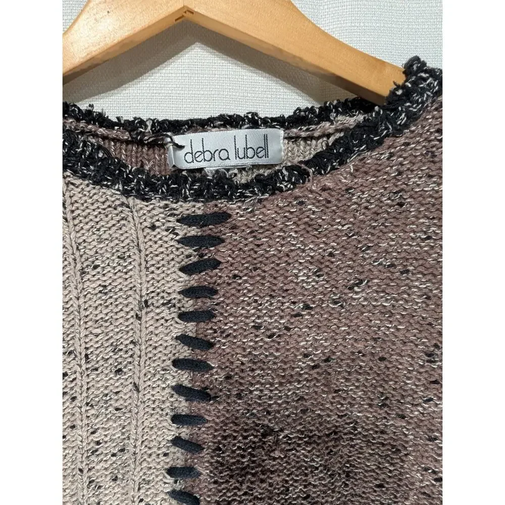 Debra Lubell Vtg Womens Patchwork Knit Sweater Sz M‎ Chunky Textured Colorblock
